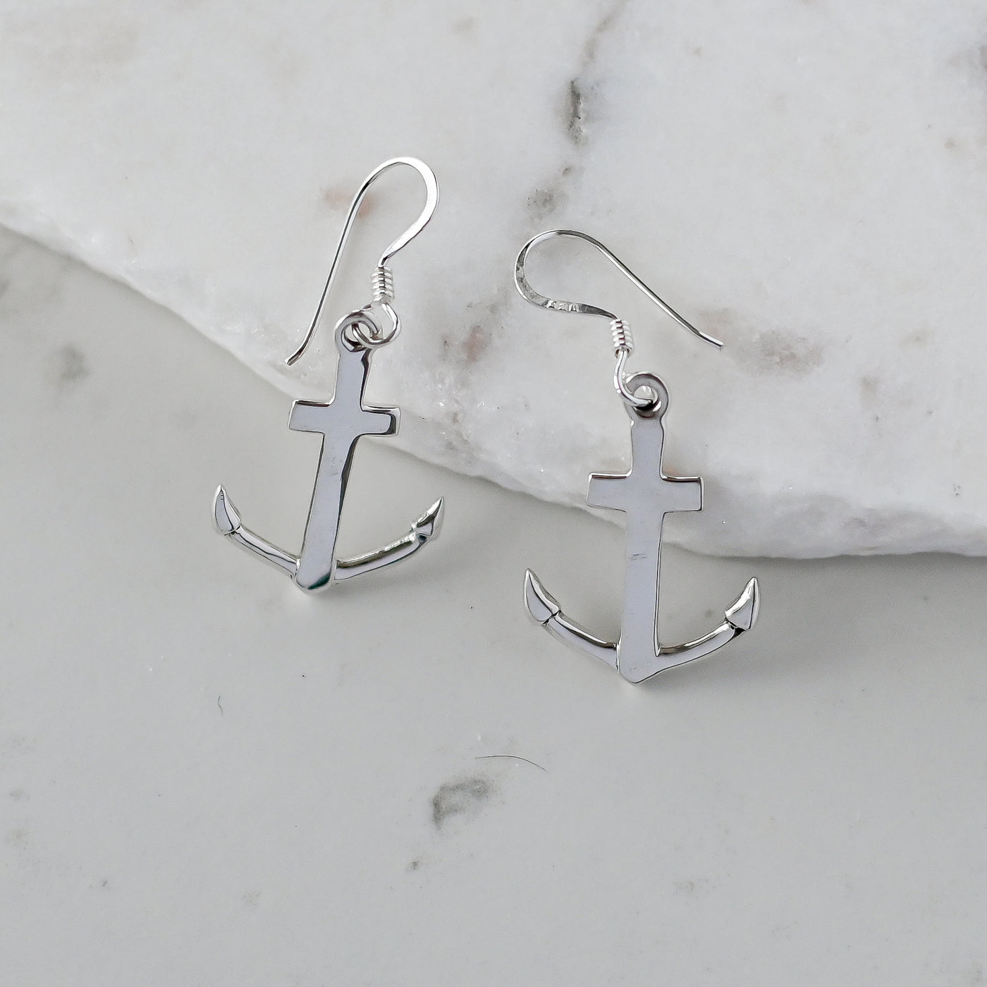 Anchor Silver Earrings