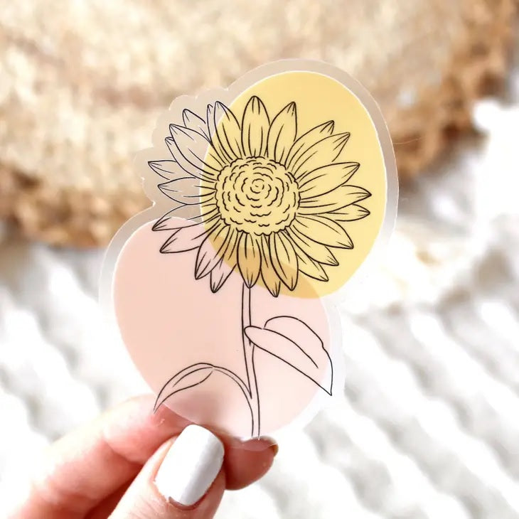 Abstract Sunflower Clear Sticker