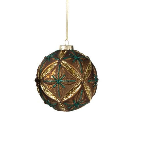 Bronze Patterned Ball Ornament