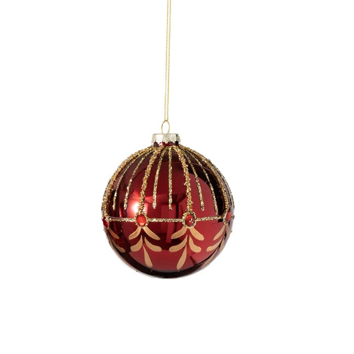 Red & Gold Bulb Ornament