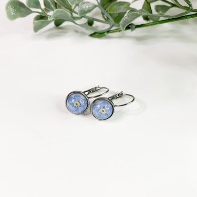 Forget Me Not Small Leverback Earrings - Velvet Snow Accessories