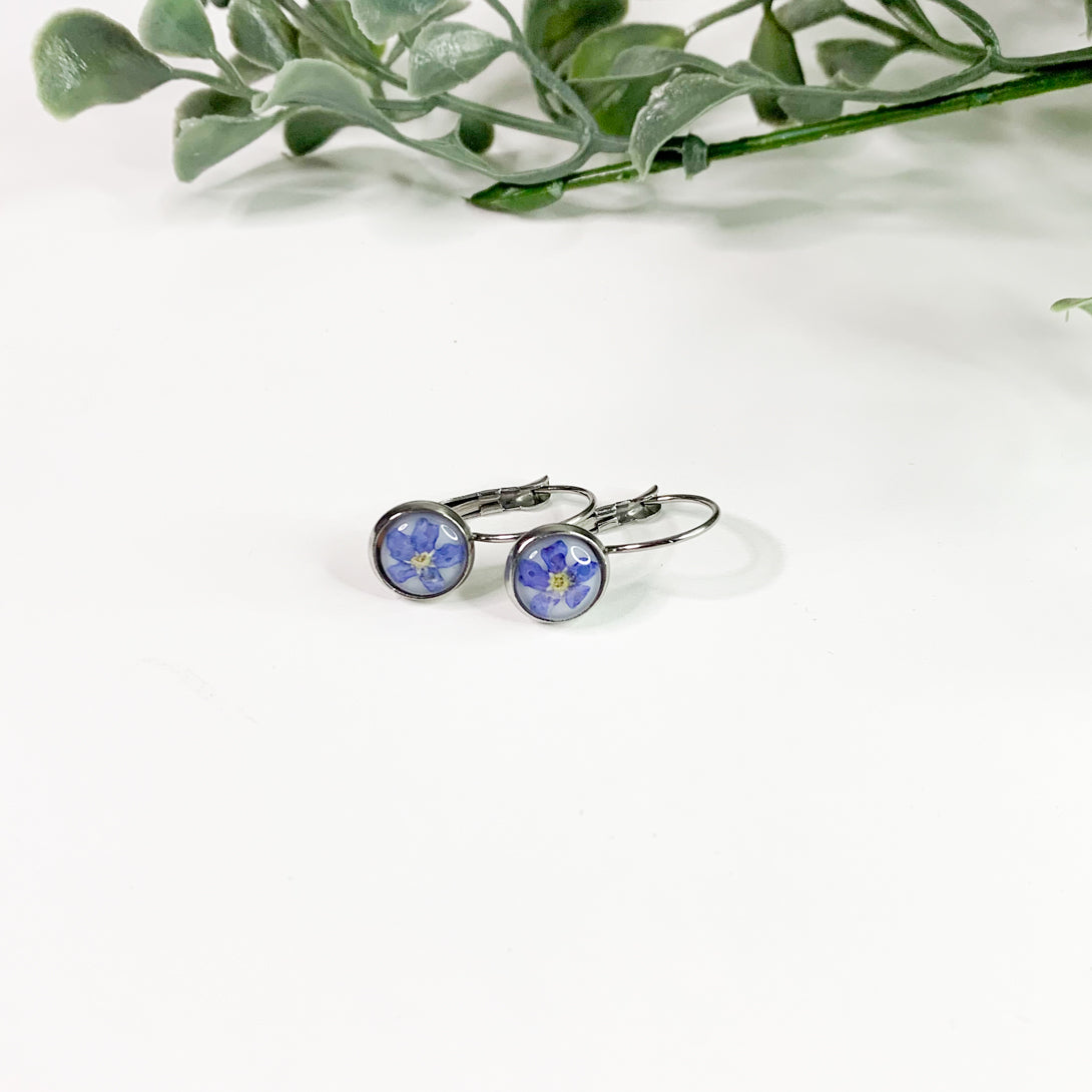 Forget Me Not X-Small Leverback Earrings - Velvet Snow Accessories