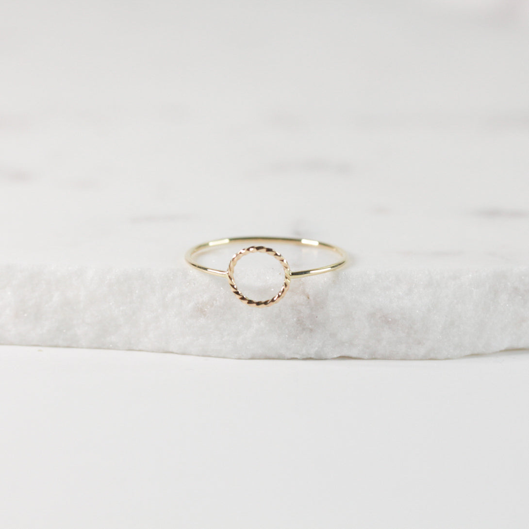 Gold Twisted Circle Ring