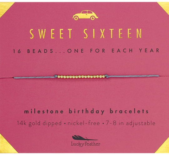 Sweet Sixteen Birthday Gold Bracelet