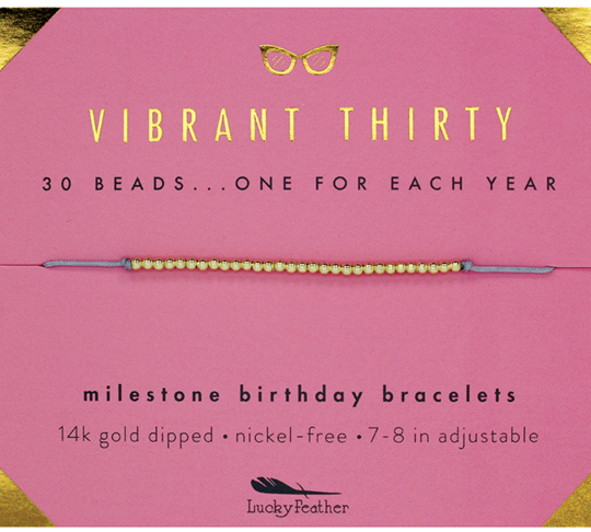 Vibrant Thirty Birthday Gold Bracelet