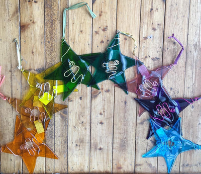 Amber Glass Star - Masterpiece Glassworks