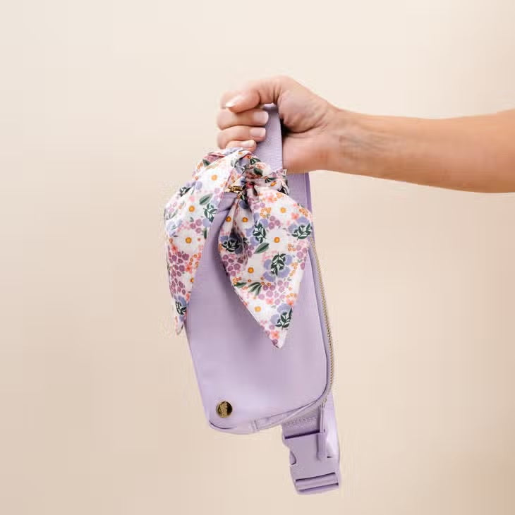 All You Need Luxe Lilac Belt Bag with Hair Scarf