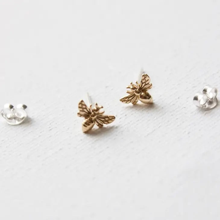 Bee Gold Stud Earrings