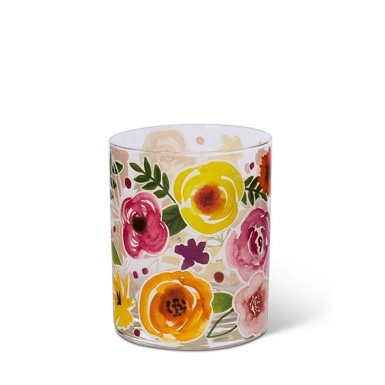 Bold Floral Tumbler Glass