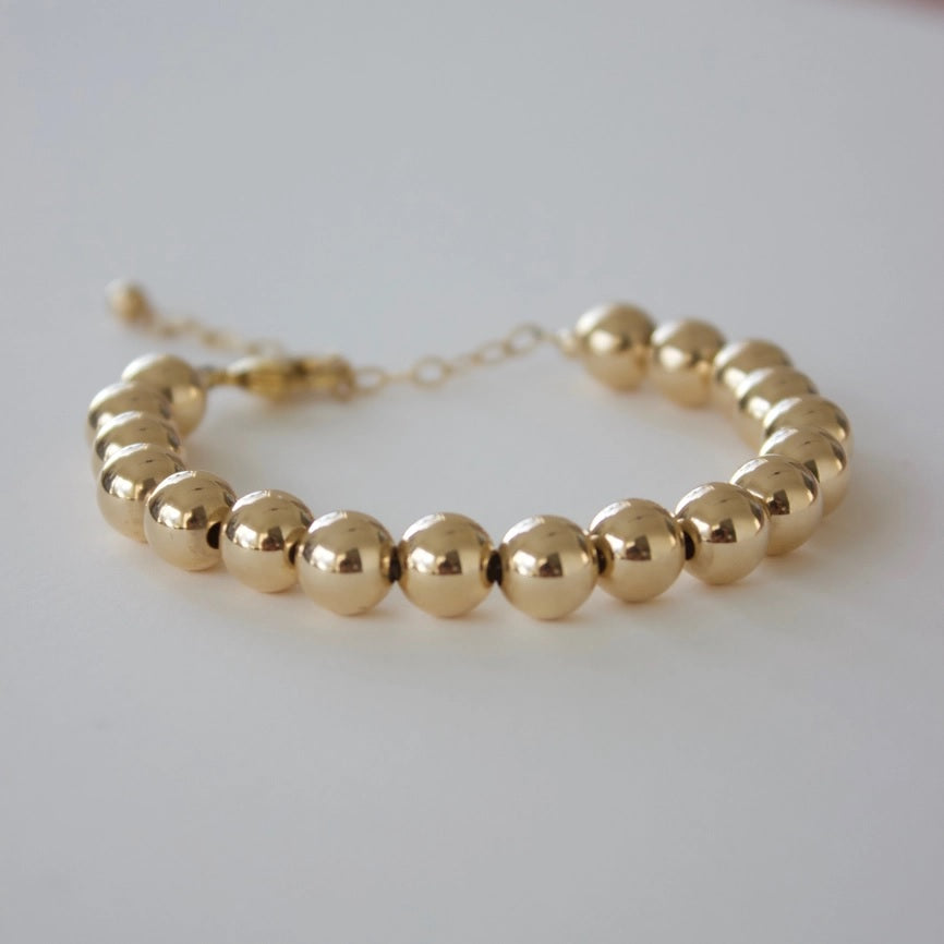 Chunky Gold Round Bead Necklace