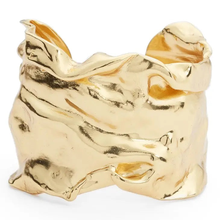 Crumpled Foil Gold Cuff Bracelet