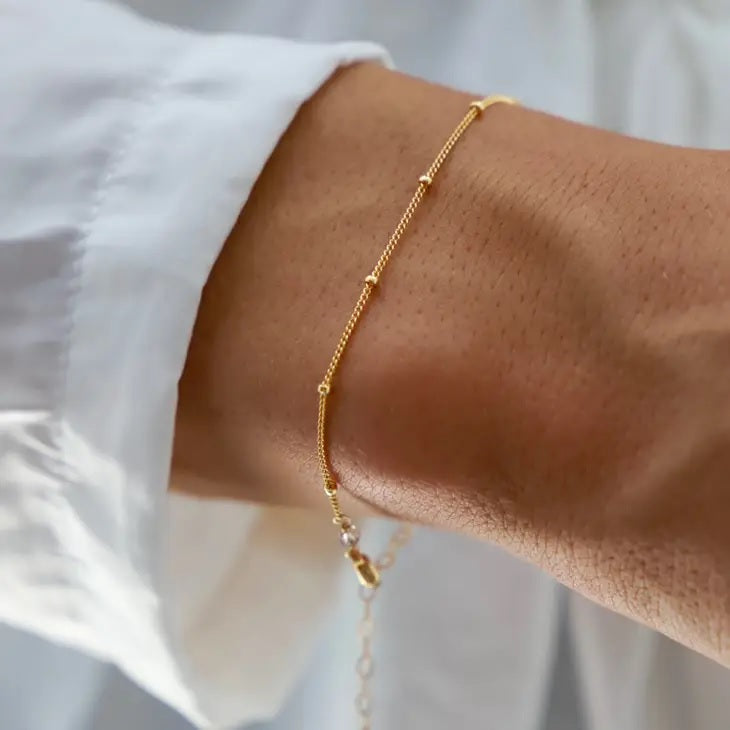 Delicate Ball Chain Gold Bracelet
