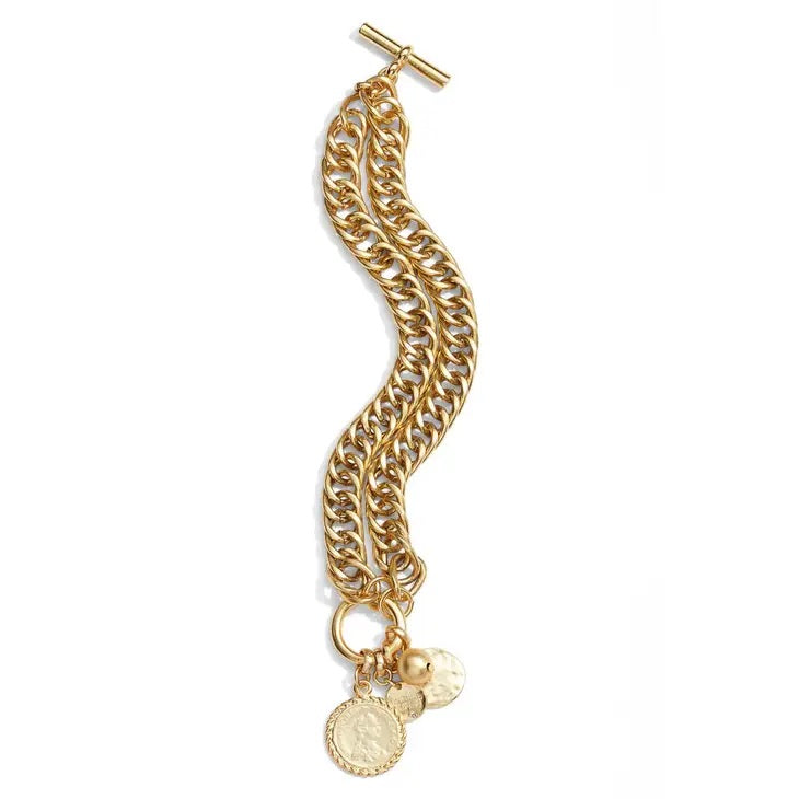 Double Cuban Gold Chain Bracelet