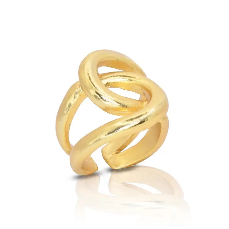 Intertwined Link Gold Ring