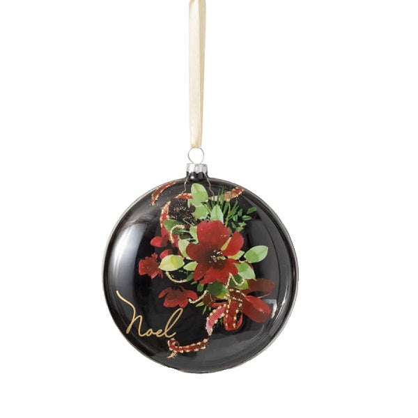 Noel Black Floral Ornament