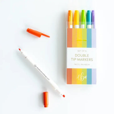 Pastel Rainbow Double Tip Markers