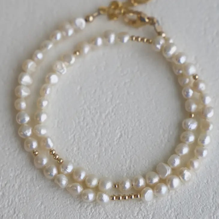Pearl Drop Wrap Bracelet