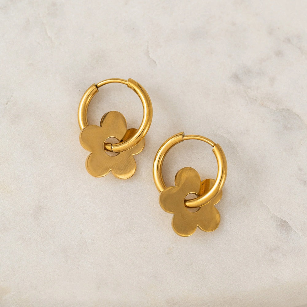 Petal Gold Hoop Earrings