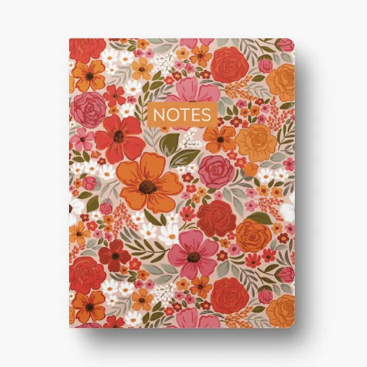 Rosewood Blooms Layflat Lined Journal Notebook