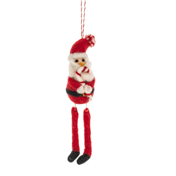 Santa with Red Socks Ornament