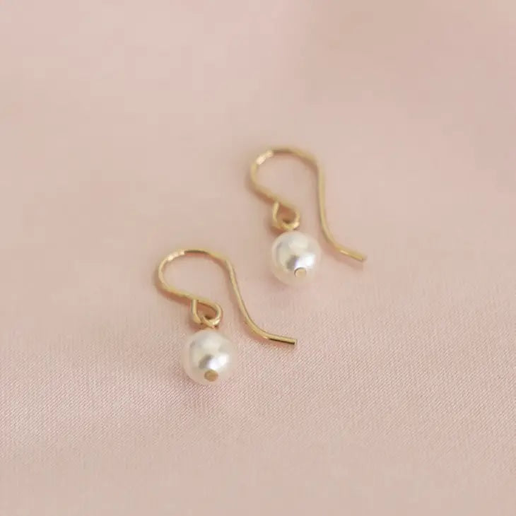 Simple Pearl Gold Earrings