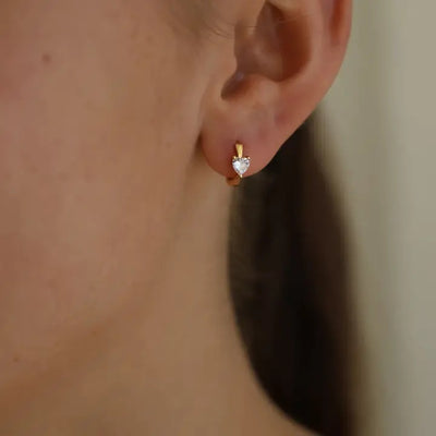 Sloane Heart Gold Huggie Earrings