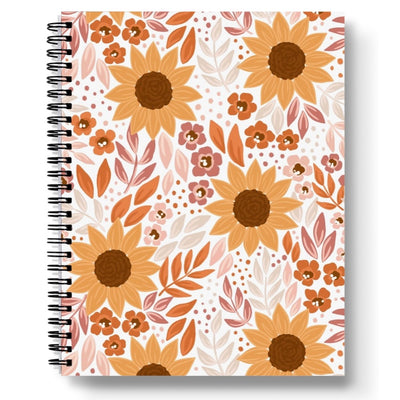 Sunflower Fields Spiral Lined Notebook