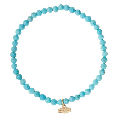 Turquoise Gold Mini Faceted Stacking Bracelet