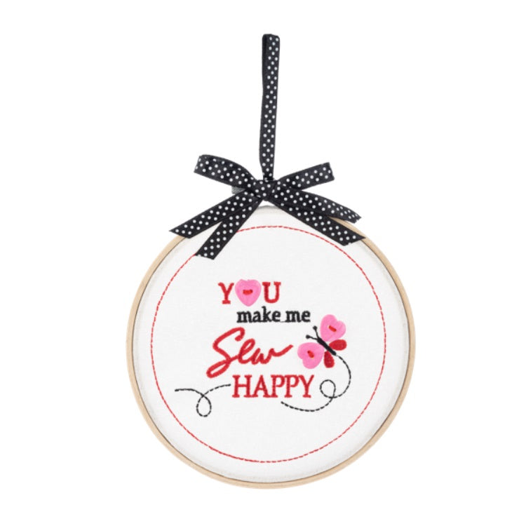 You Make Me Sew Happy Hanging Plaque