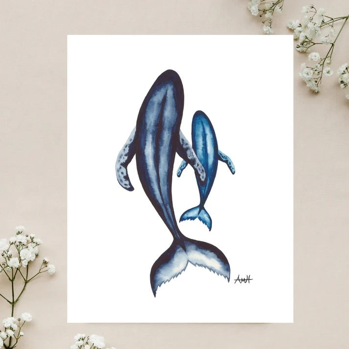 You and Me Whale 8x10" Print - New Finn Art