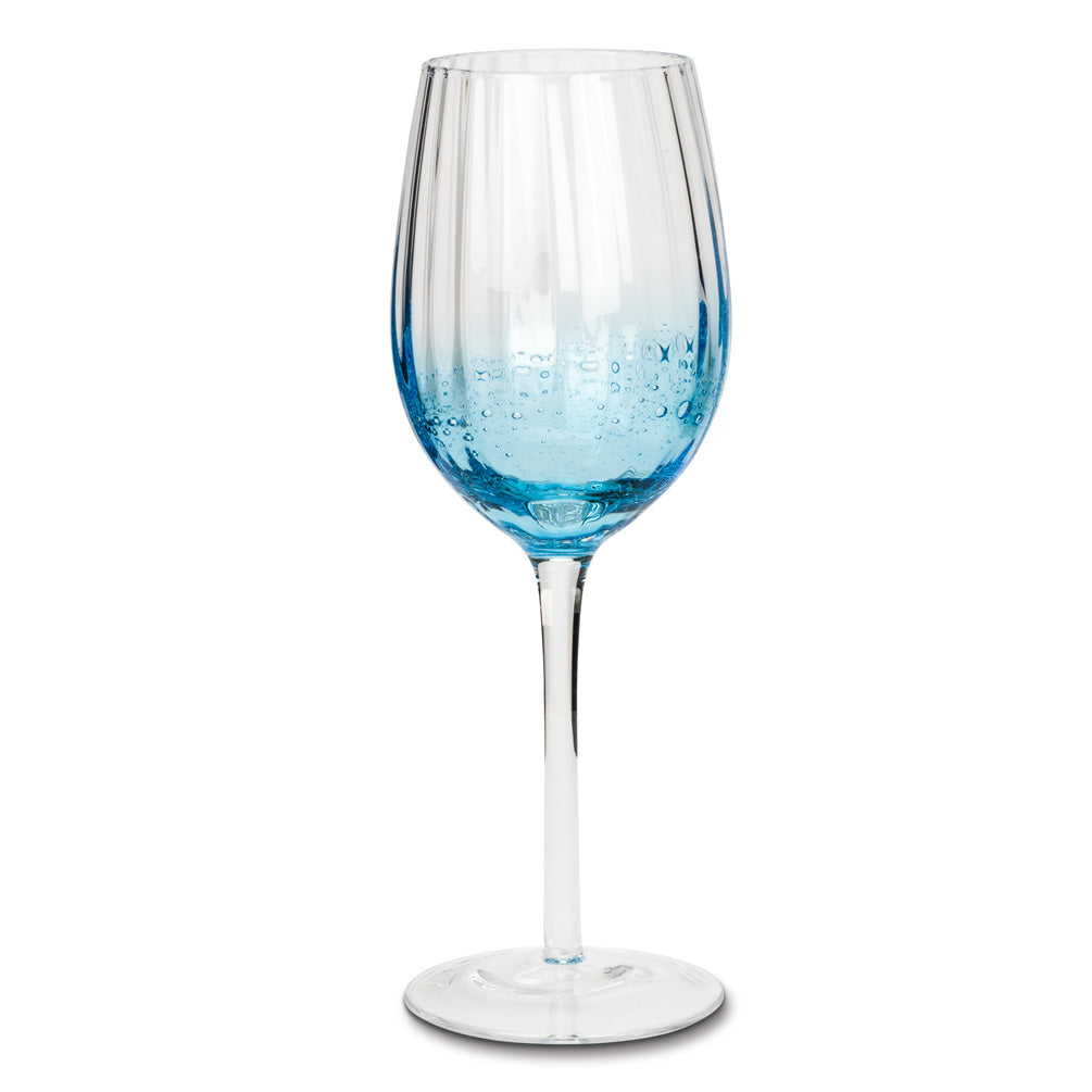 Blue Optic Bubble White Wine Glass