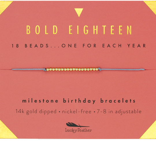Bold Eighteen Birthday Gold Bracelet