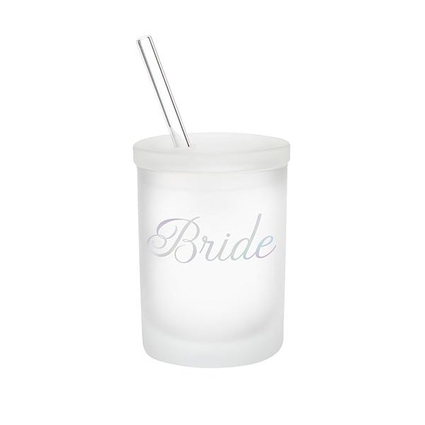 Bride Glass with Lid & Straw