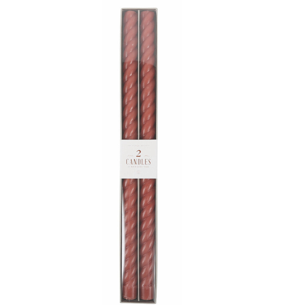 18" Clay Twist Taper Candles - Set of 2