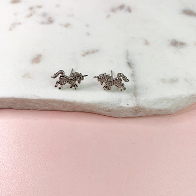 Crystal Unicorn Stud Earrings