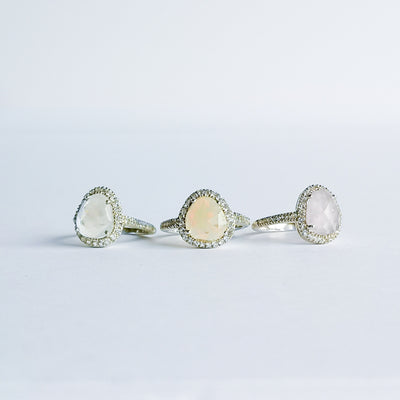 Gemstone with White Topaz Ring