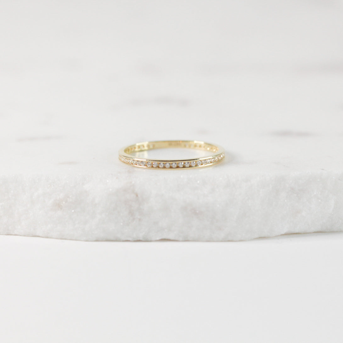 Gold Crystal Band Ring