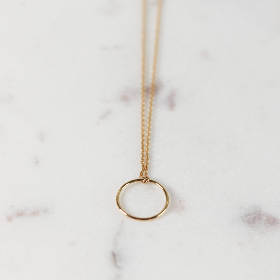Gold Open Circle Necklace