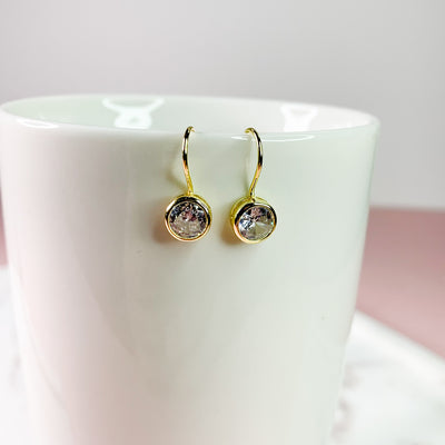 Gold Petite Crystal Drop Earrings