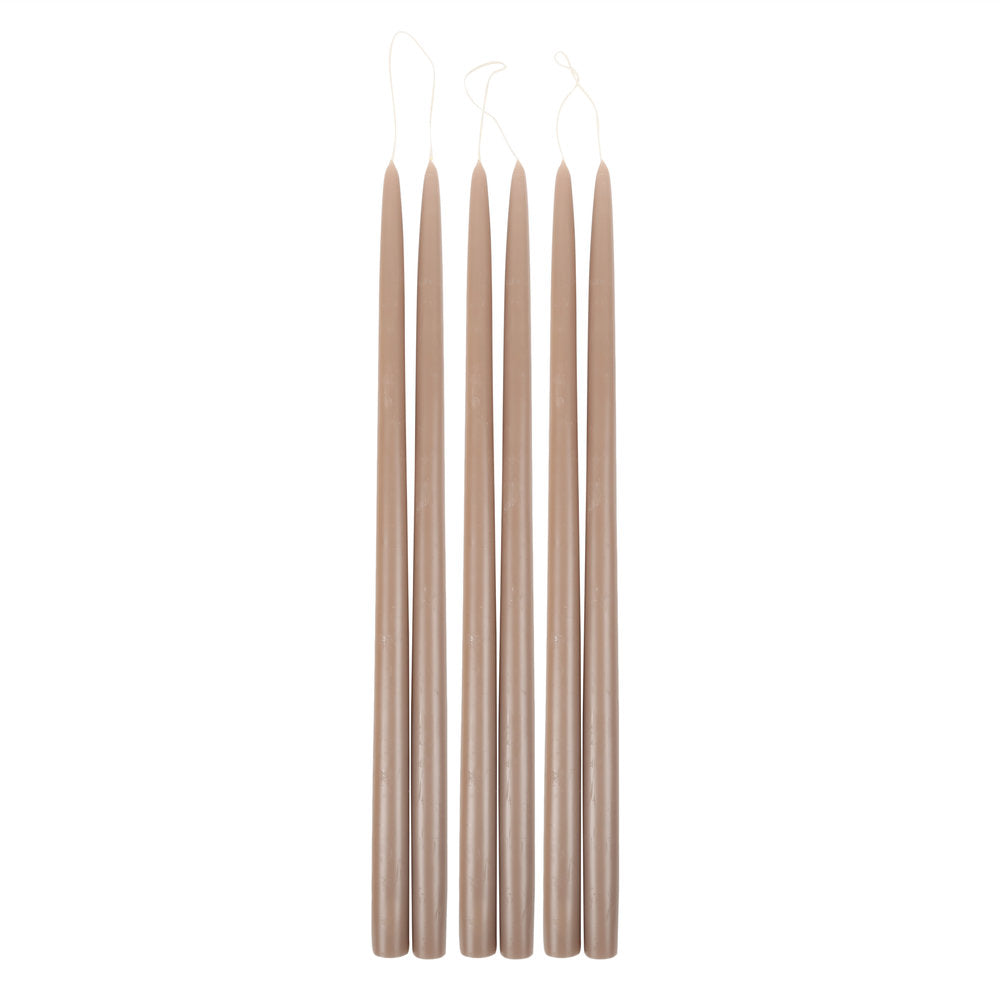 18" Greige Taper Candles - Set of 2
