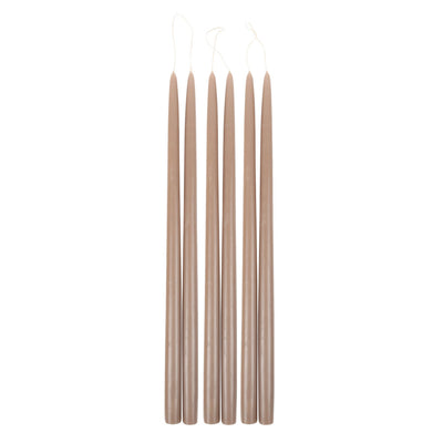 18" Greige Taper Candles - Set of 2
