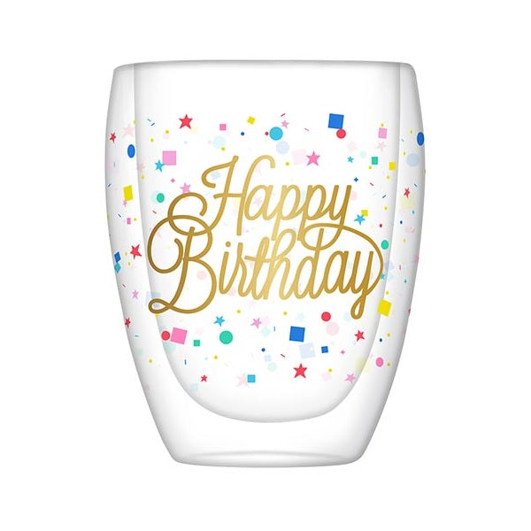 Happy Birthday Confetti Stemless Wine Glass