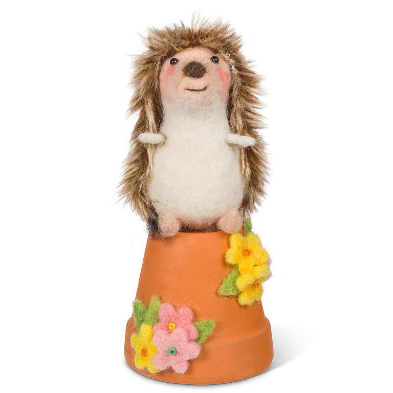 Hedgehog on Garden Pot