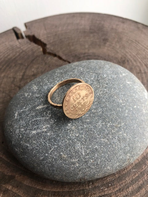 Newfoundland 10 Cent Impression Coin Ring