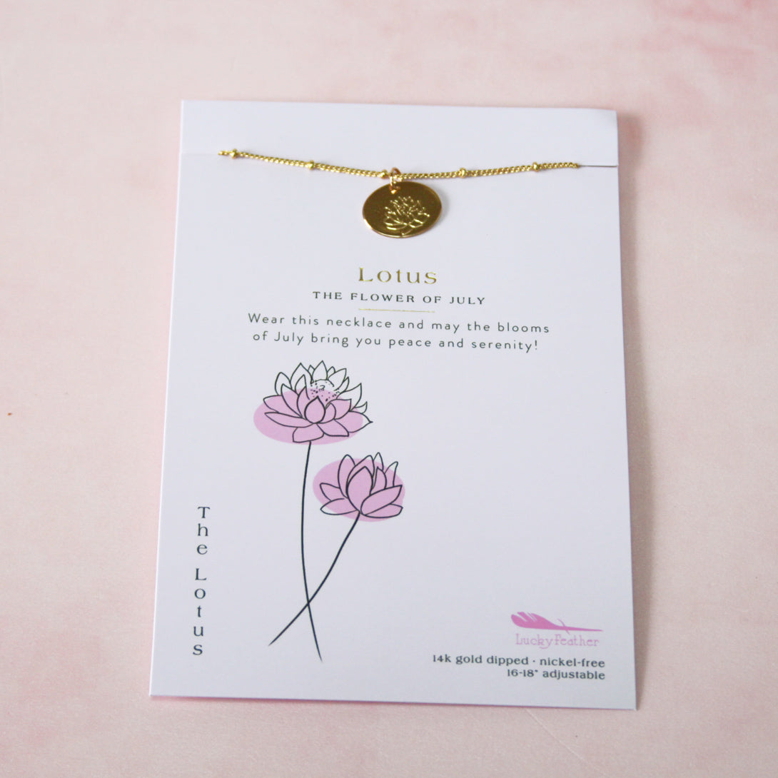 July Lotus Gold Necklace
