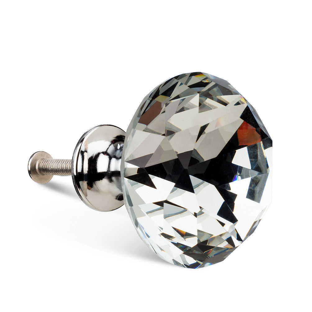 Large Flat Cut Crystal Knob