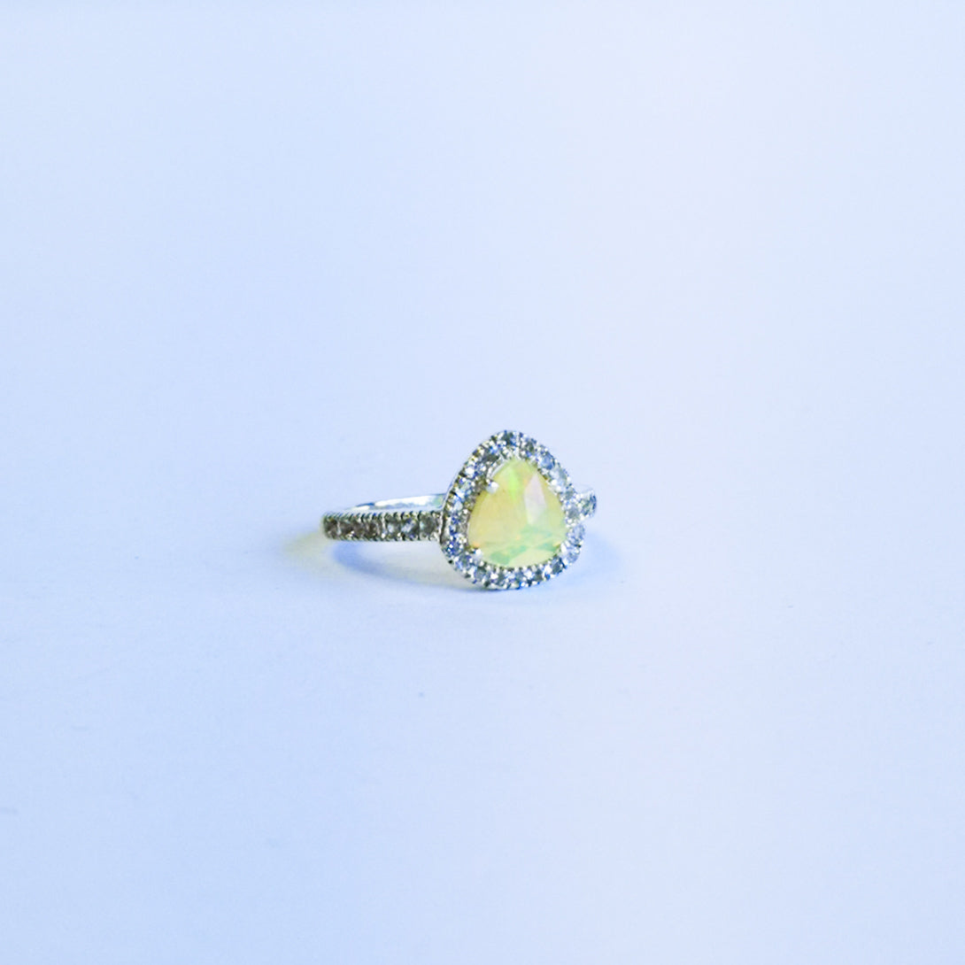 Opal with White Topaz Ring