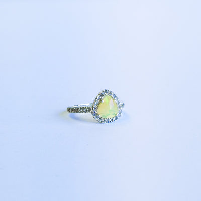 Opal with White Topaz Ring
