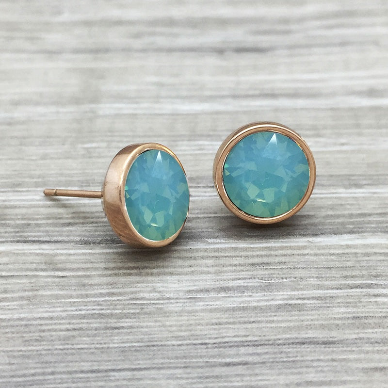 Pacific Opal Rose Gold Stud Earrings