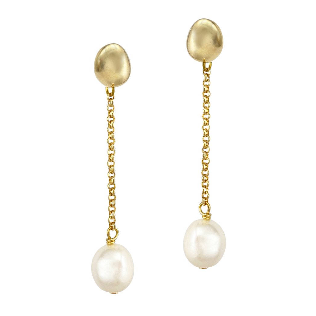 Paloma Pearl Gold Earrings - Biko